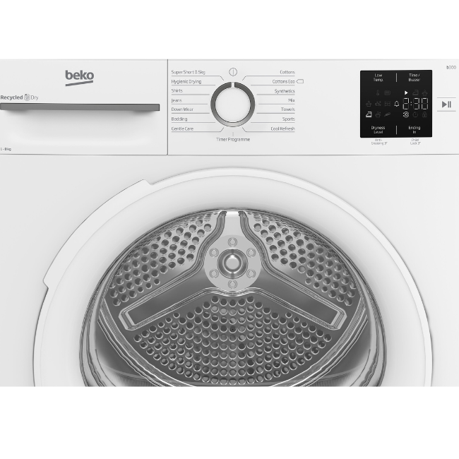 BEKO 8KG HEAT PUMP TUMBLE DRYER WHITE BM3T3823W